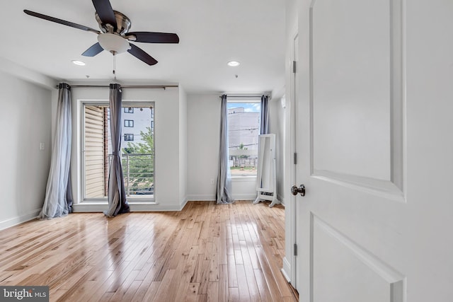 821 N 15th St Unit 2, Philadelphia, PA 19130 - empty room featuring light wood-type flooring, ceiling fan, baseboards, and recessed lighting