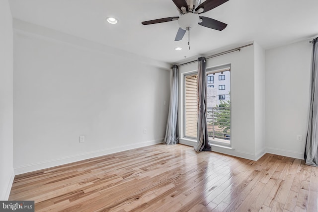 821 N 15th St Unit 2, Philadelphia, PA 19130 - empty room featuring hardwood / wood-style flooring, recessed lighting, baseboards, and ceiling fan