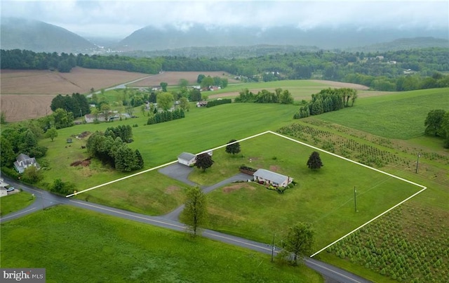 1195 Hemlock St, Palmerton, PA 18071 - aerial view of sparsely populated area featuring farmland, property boundaries highlighted, and a mountain backdrop