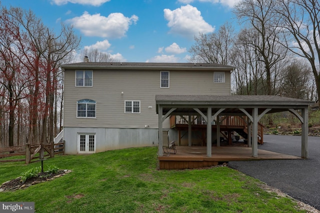 114 Moore Ln, Gap, PA 17527 - rear view of property featuring a wooden deck and french doors