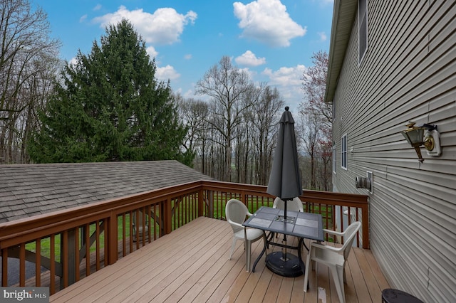 114 Moore Ln, Gap, PA 17527 - deck featuring outdoor dining space and view of scattered trees