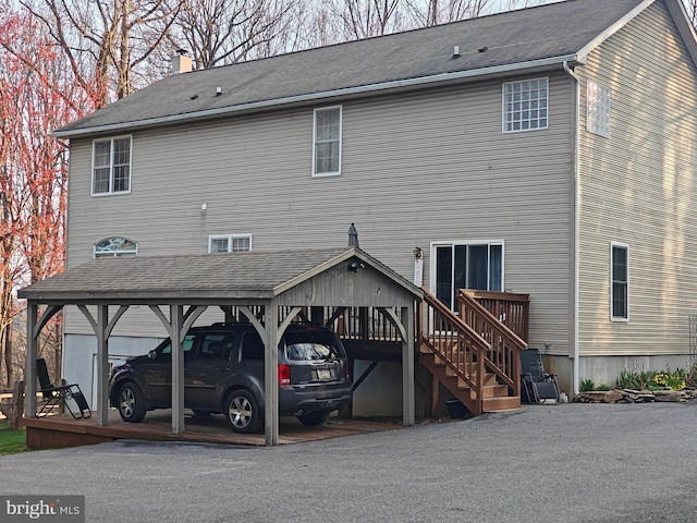 114 Moore Ln, Gap, PA 17527 - back of house featuring a chimney and a deck