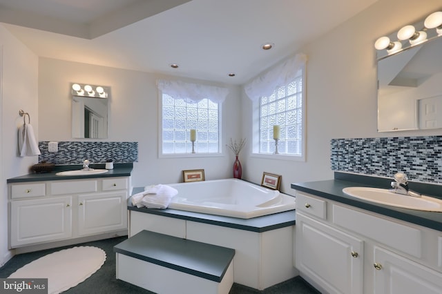 114 Moore Ln, Gap, PA 17527 - full bath with tasteful backsplash, a bath, and two vanities