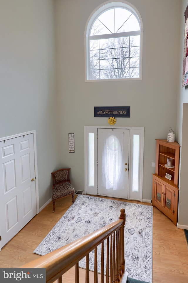 114 Moore Ln, Gap, PA 17527 - foyer with a high ceiling, light wood-type flooring, and baseboards