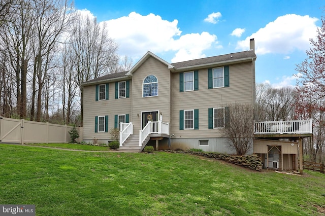 114 Moore Ln, Gap, PA 17527 - view of front of house with a chimney, a gate, and a wooden deck