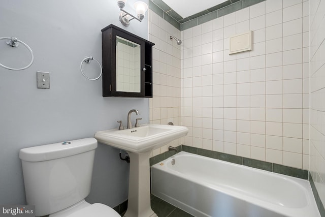 5604 Edgemont Dr, Alexandria, VA 22310 - bathroom with toilet, shower / washtub combination, and tile patterned floors