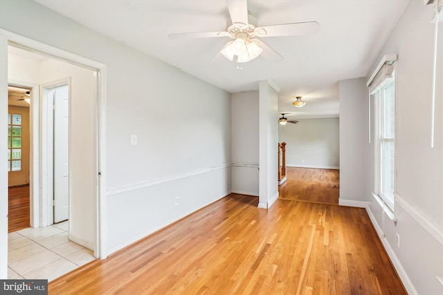 46 Misty Ln, Stafford, VA 22556 - spare room featuring ceiling fan, plenty of natural light, and light wood-style floors