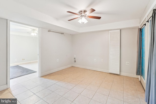 46 Misty Ln, Stafford, VA 22556 - unfurnished room featuring a ceiling fan, light tile patterned floors, and baseboards