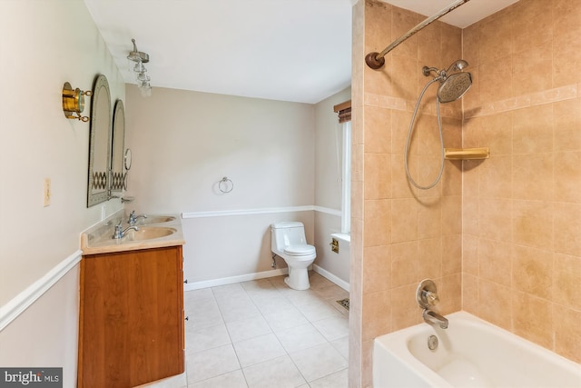46 Misty Ln, Stafford, VA 22556 - full bathroom featuring shower / bathtub combination, vanity, tile patterned floors, toilet, and baseboards