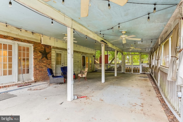 46 Misty Ln, Stafford, VA 22556 - unfurnished sunroom with a ceiling fan