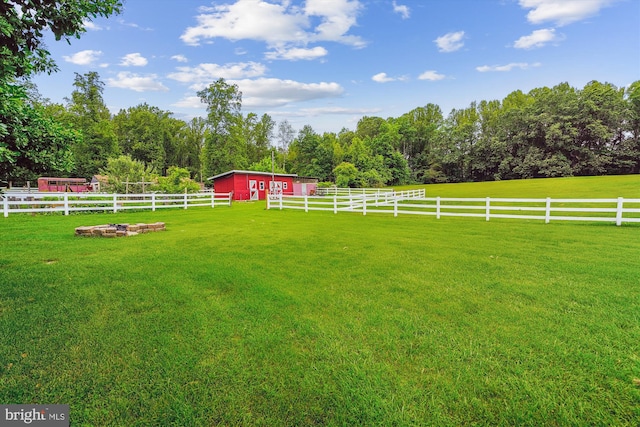 46 Misty Ln, Stafford, VA 22556 - view of yard featuring an outbuilding and a view of rural / pastoral area