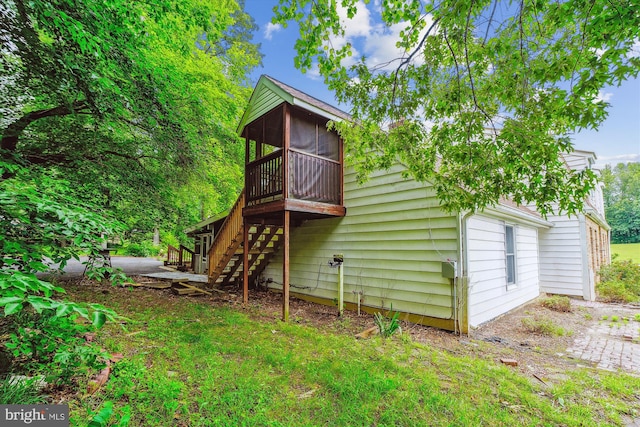 46 Misty Ln, Stafford, VA 22556 - back of house featuring stairs and a sunroom