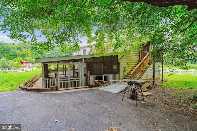46 Misty Ln, Stafford, VA 22556 - view of patio / terrace featuring a sunroom and stairway