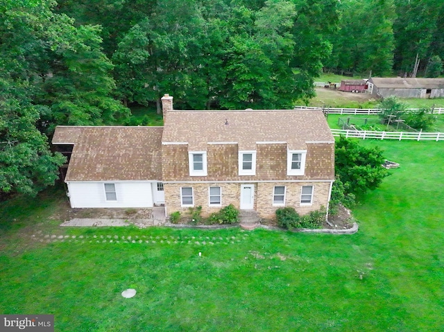 46 Misty Ln, Stafford, VA 22556 - view of front of house featuring stone siding and a chimney