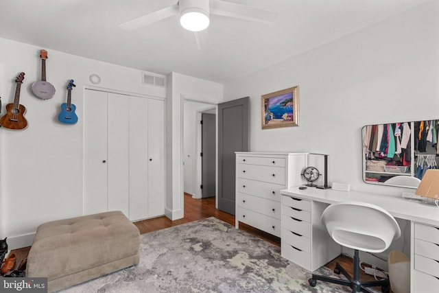 11111 Willow Bottom Dr, Columbia, MD 21044 - home office featuring wood finished floors and ceiling fan