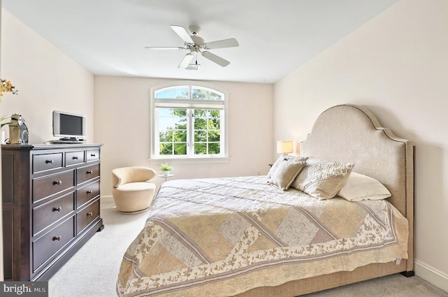826 Bent Creek Dr, Lititz, PA 17543 - bedroom with light colored carpet, baseboards, and ceiling fan