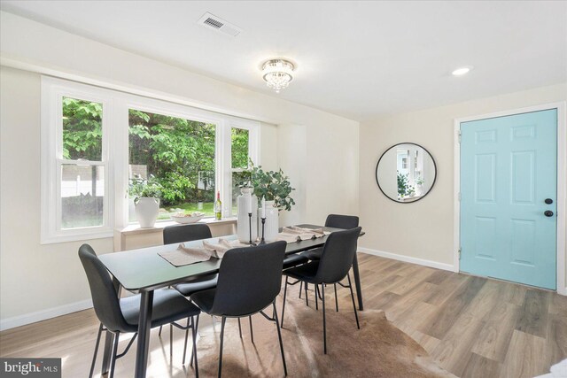 214 Kennard Ave, Edgewood, MD 21040 - dining room featuring baseboards, light wood-style flooring, and recessed lighting