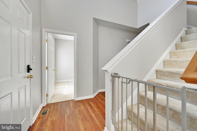 82 Grayson Ave, East Earl, PA 17519 - entryway featuring wood finished floors, baseboards, and stairway