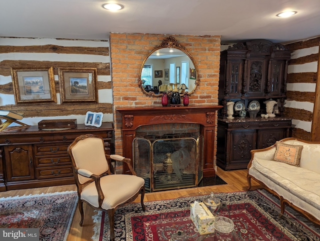 2834 E Boss Arnold Rd, Jefferson, MD 21755 - living room with light wood-type flooring and a fireplace