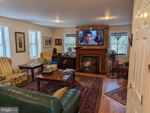 2834 E Boss Arnold Rd, Jefferson, MD 21755 - living room with a fireplace and hardwood / wood-style floors
