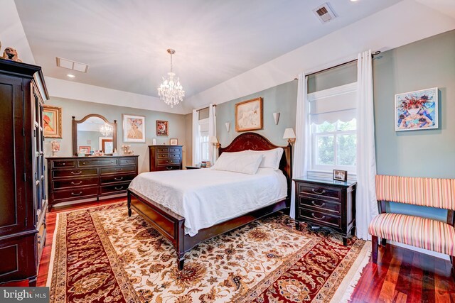 315 Linden Ave, Doylestown, PA 18901 - bedroom featuring wood finished floors, a chandelier, and recessed lighting
