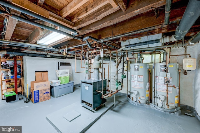 315 Linden Ave, Doylestown, PA 18901 - unfinished below grade area with water heater and a heating unit