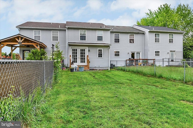 96 Billerbeck St, New Oxford, PA 17350 - rear view of house with french doors, entry steps, and a gazebo