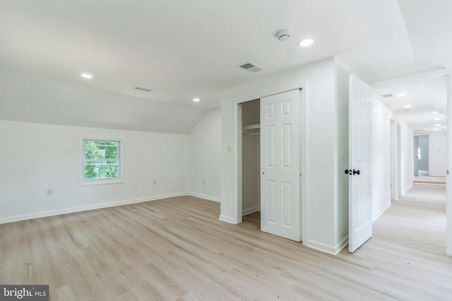 229 Shoemaker Rd, Bridgeton, NJ 08302 - bonus room with light wood-style floors, vaulted ceiling, baseboards, and recessed lighting