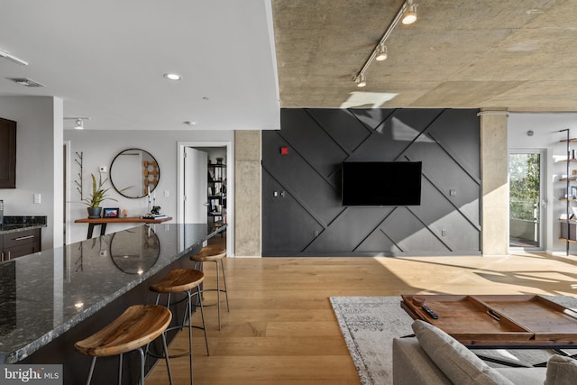 1200 Steuart St Unit 326, Baltimore, MD 21230 - living room with wood finished floors and track lighting
