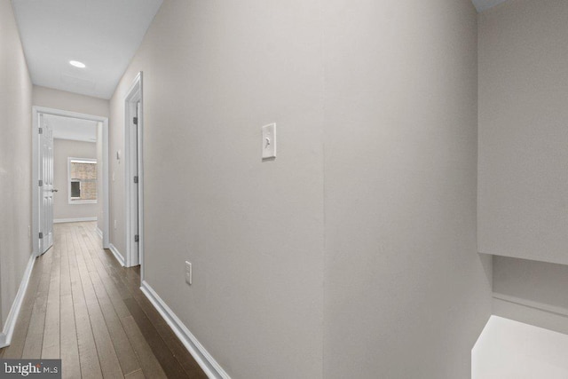 101 Poppleton St, Baltimore, MD 21201 - hall featuring baseboards, dark wood-style floors, and recessed lighting