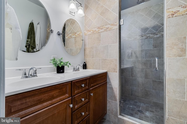 830 Willow Way, Prince Frederick, MD 20678 - bathroom with double vanity and a shower stall