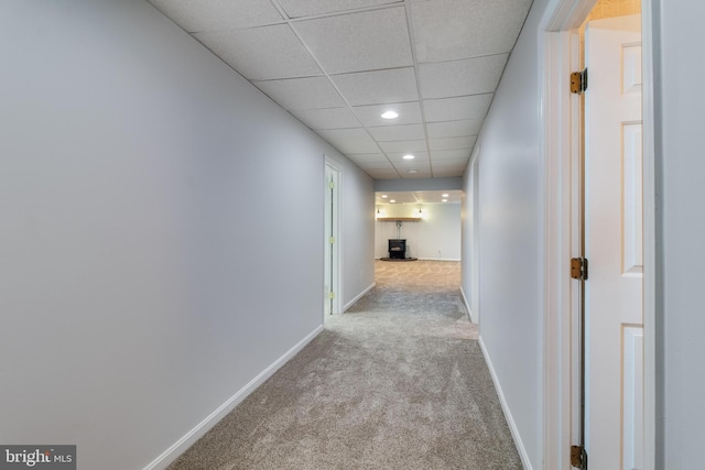 830 Willow Way, Prince Frederick, MD 20678 - hallway featuring carpet floors, recessed lighting, baseboards, and a drop ceiling