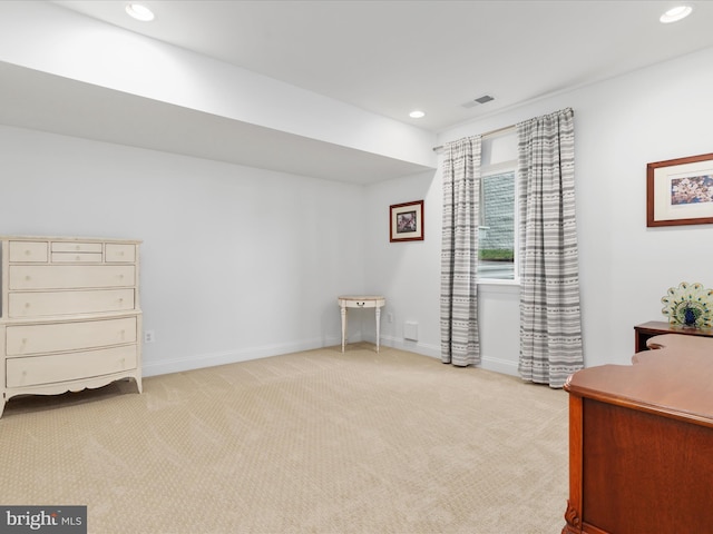 103 Titmouse Ct, Lake Frederick, VA 22630 - home office featuring light carpet, recessed lighting, and baseboards