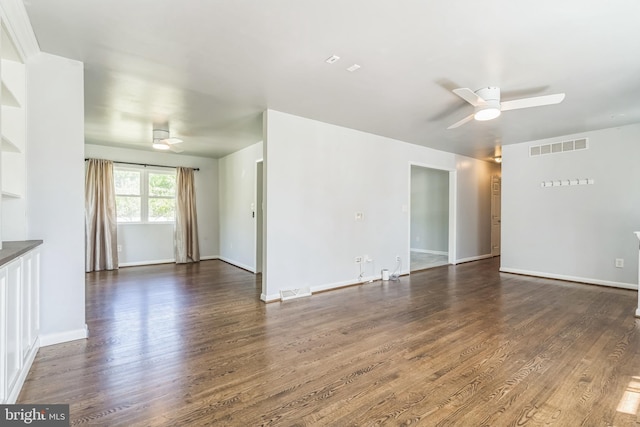 1808 Sara Ave, Severn, MD 21144 - empty room featuring ceiling fan, dark wood-style flooring, and baseboards