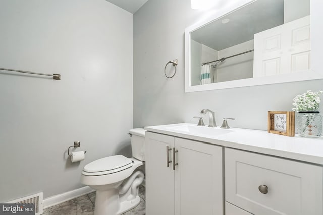 1808 Sara Ave, Severn, MD 21144 - full bath with vanity, toilet, baseboards, and curtained shower