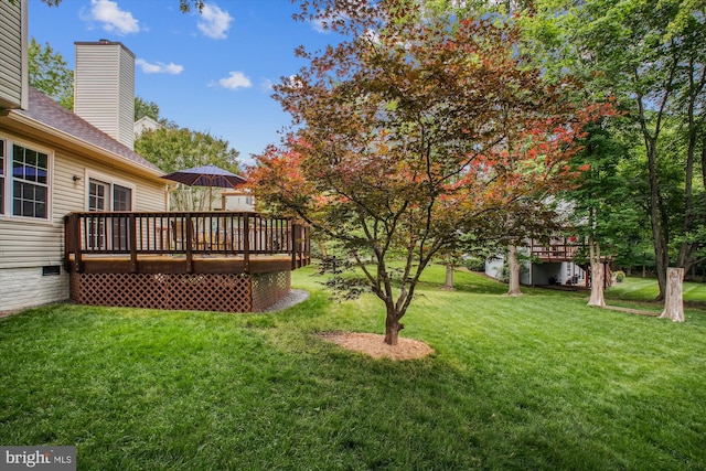 5441 Gladewright Dr, Centreville, VA 20120 - view of green lawn with a deck