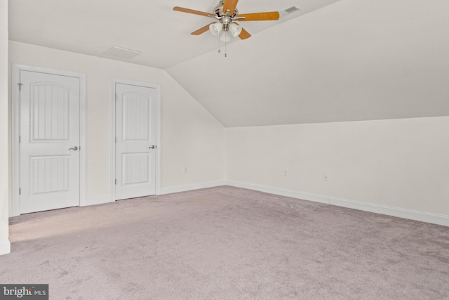 20843 Country Rd, Georgetown, DE 19947 - bonus room with vaulted ceiling, a ceiling fan, carpet floors, and baseboards