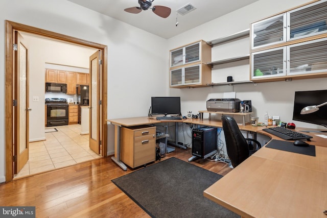 8609 Wintergreen Ct Unit 304, Odenton, MD 21113 - office featuring ceiling fan and light wood finished floors