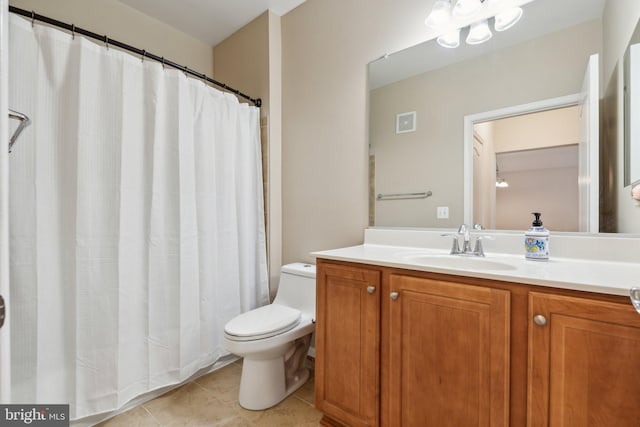 8609 Wintergreen Ct Unit 304, Odenton, MD 21113 - full bathroom featuring toilet, vanity, tile patterned floors, and curtained shower