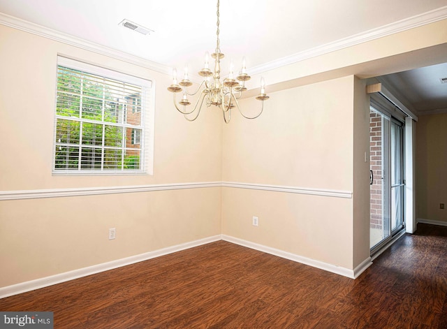 1 Lough Mask Ct Unit 101, Lutherville Timonium, MD 21093 - empty room featuring wood finished floors, a chandelier, baseboards, and ornamental molding