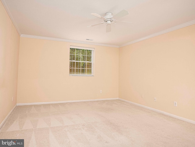 1 Lough Mask Ct Unit 101, Lutherville Timonium, MD 21093 - carpeted spare room featuring crown molding, a ceiling fan, and baseboards