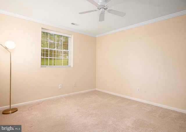 1 Lough Mask Ct Unit 101, Lutherville Timonium, MD 21093 - spare room featuring crown molding, carpet, baseboards, and a ceiling fan