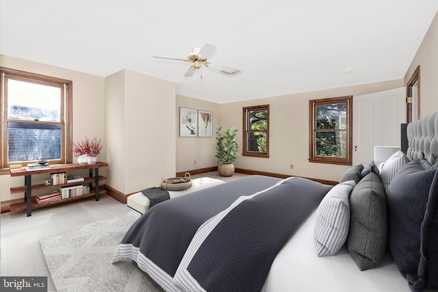 8423 Yellow Springs Rd, Frederick, MD 21702 - bedroom featuring baseboards, light colored carpet, and ceiling fan