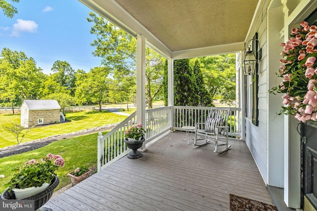 8423 Yellow Springs Rd, Frederick, MD 21702 - porch featuring a yard and an outbuilding