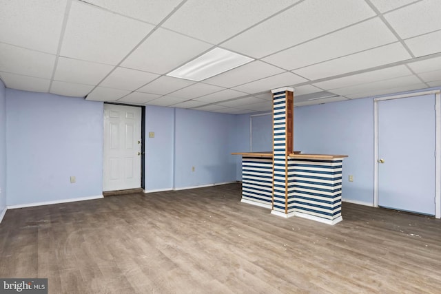 201 Village Rd, Harrisburg, PA 17112 - finished basement featuring wood finished floors, baseboards, and a drop ceiling