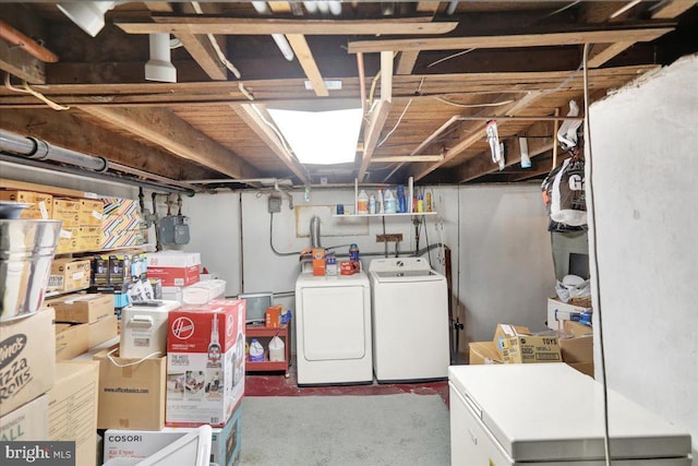 410 Windsor St, Wyomissing, PA 19610 - unfinished basement featuring washing machine and clothes dryer