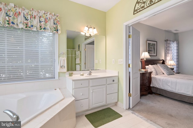 7482 Jeffreys Way, Easton, MD 21601 - full bathroom with vanity, a garden tub, tile patterned floors, and ensuite bathroom