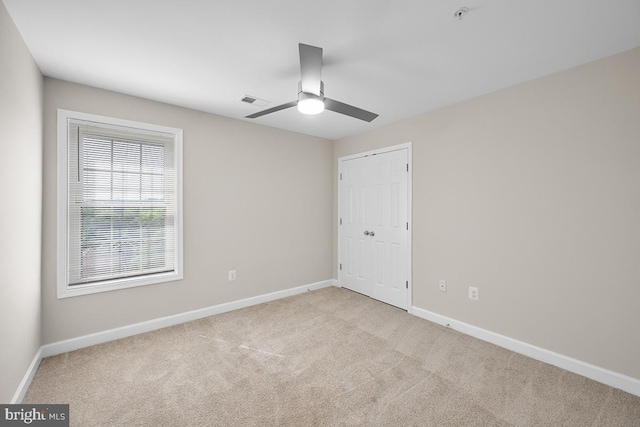 6712 Ridgecrest Rd, New Market, MD 21774 - carpeted spare room featuring baseboards, ceiling fan, and fire sprinkler in ceiling
