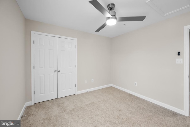 6712 Ridgecrest Rd, New Market, MD 21774 - unfurnished bedroom with carpet floors, a closet, baseboards, and ceiling fan
