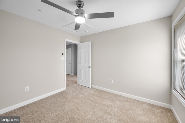 6712 Ridgecrest Rd, New Market, MD 21774 - spare room with light colored carpet, a ceiling fan, baseboards, and a pendent fire sprinkler